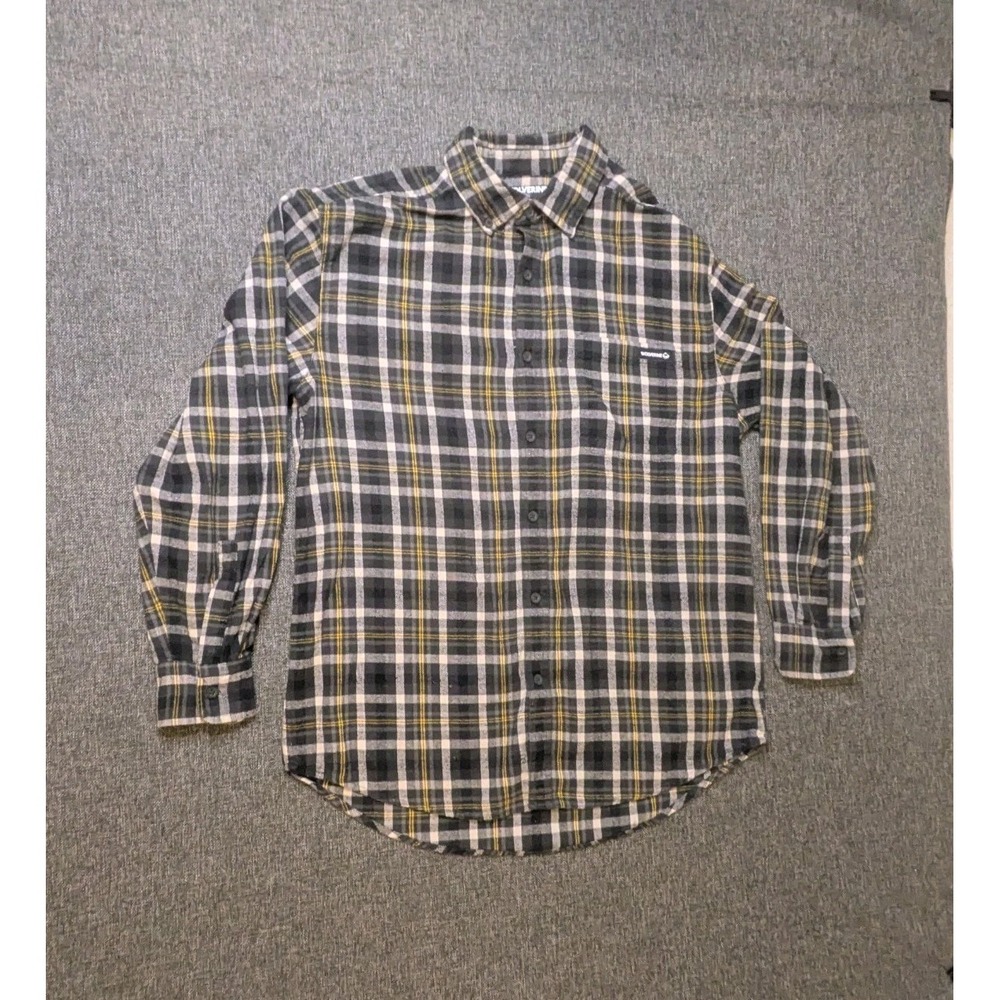 Wolverine Men's Plaid Flannel Shirt Large Button Down Long Sleeve Multi Checker - Picture 1 of 9
